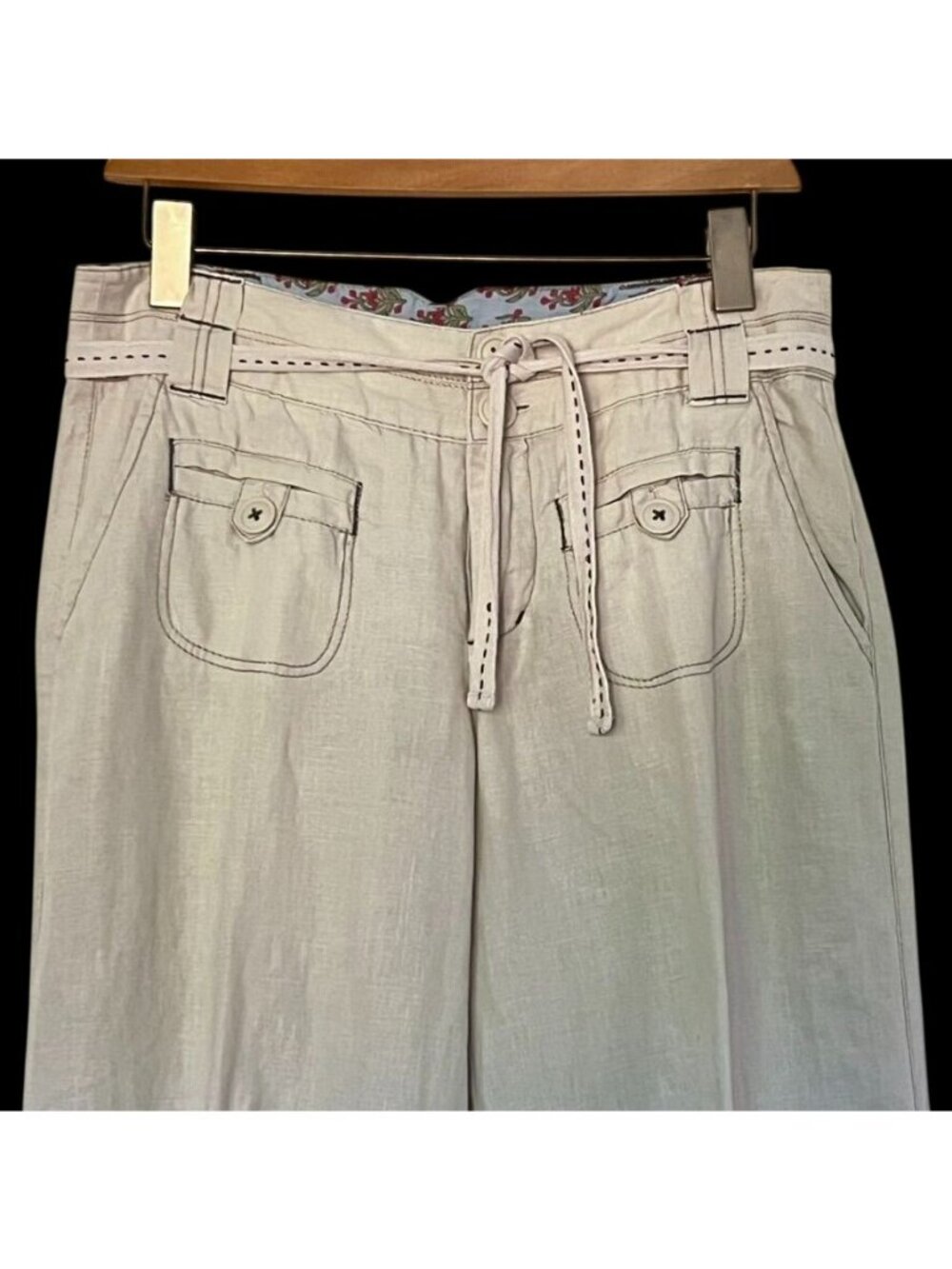 Anthropologie Womens 4 Linen Wide Leg Pants Coastal Euro Summer Beach Trousers - Picture 4 of 15